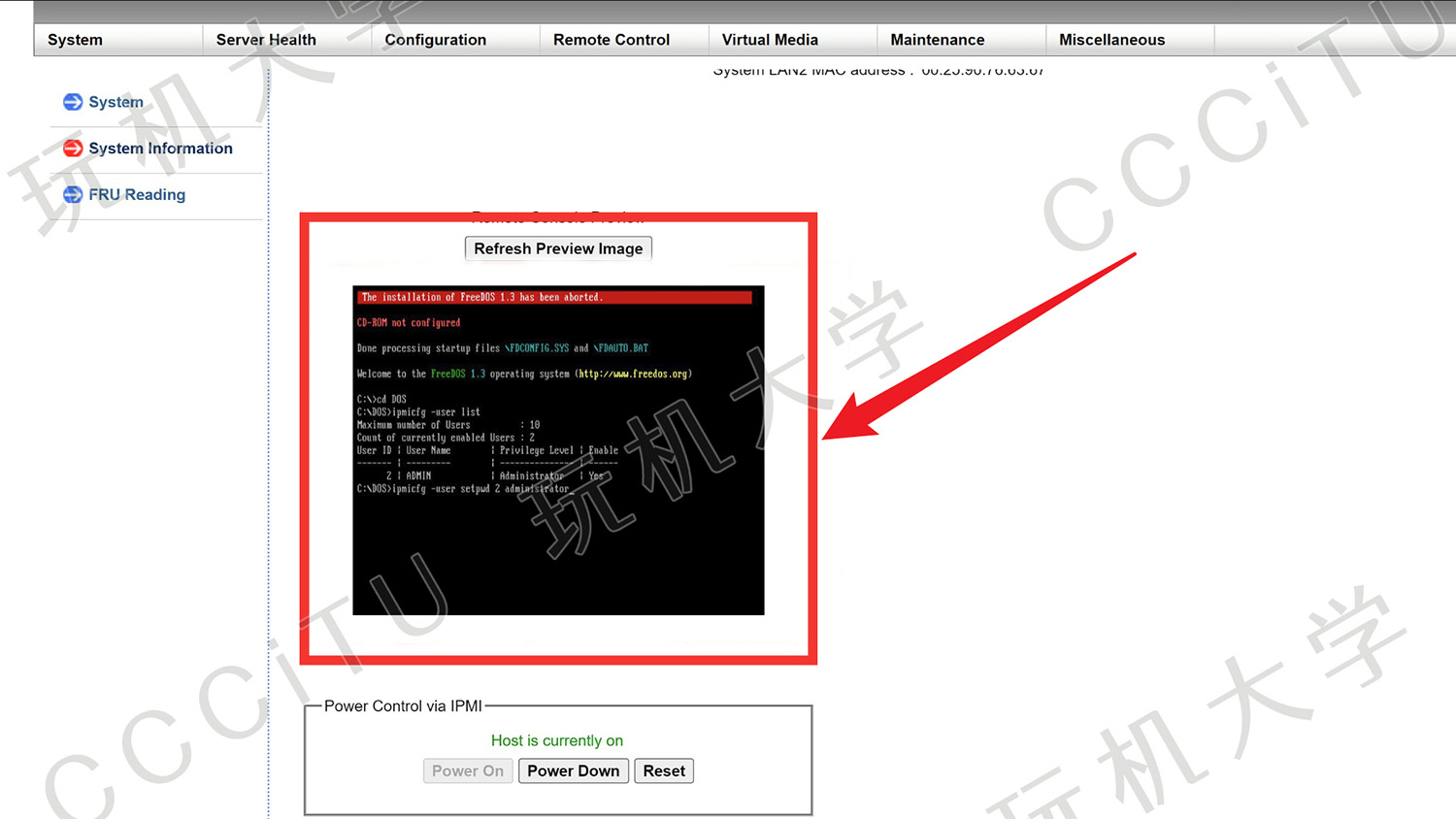 ipmi http 控制页面