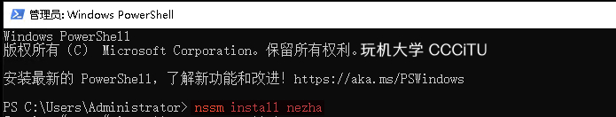 nssm install nezha